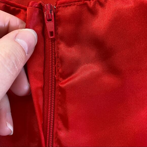 Vintage Deadstock Red Satin Sweetheart Dress Size 9 - Picture 5 of 6